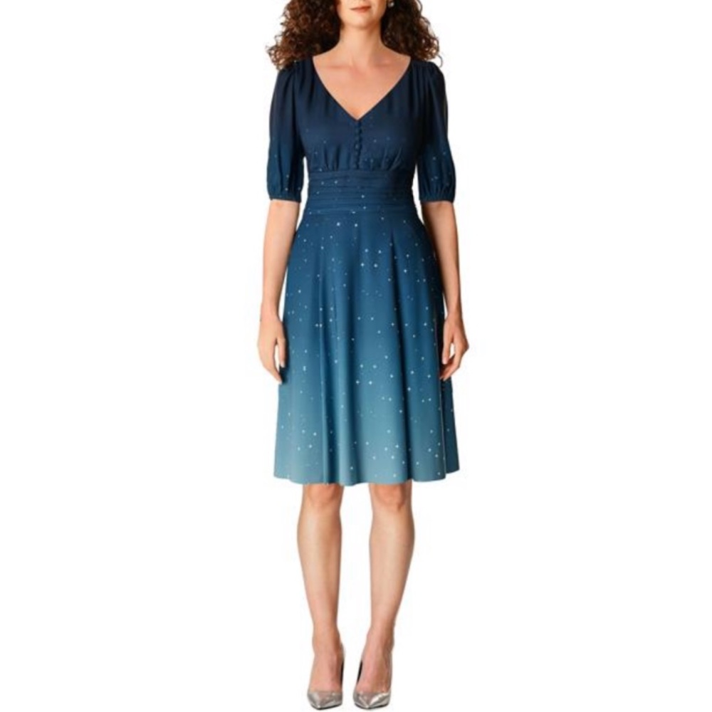 Eshakti Wayward Fancies Blue Starry Night Dress